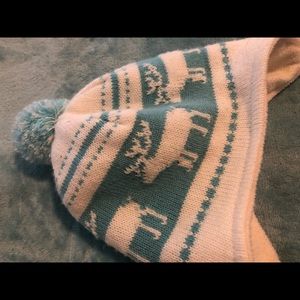 White and Blue Winter Hat